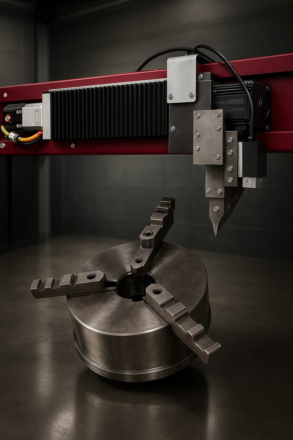 WheelRestore CNC-Felgenmaschine. Spannfutter und Werkzeugkopf
